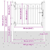 Cancello per recinzione HORST 100 x 75 cm Metallo Nero