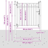 Cancello per recinzione HORST 100 x 100 cm Metallo Nero