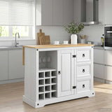 VidaXL Stoccaggio in cucina Bianco e Cera di Miele 112 x 70 x 91,5 cm