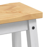 VidaXL Sgabello da bar 2 pcs Bianco e Cera di Miele 44 x 30 x 63 cm