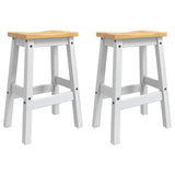 VidaXL Sgabello da bar 2 pcs Bianco e Cera di Miele 44 x 30 x 63 cm