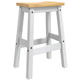 VidaXL Sgabello da bar 2 pcs Bianco e Cera di Miele 44 x 30 x 63 cm