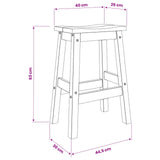 VidaXL Sgabello da bar 2 pcs Bianco e Cera di Miele 44 x 30 x 63 cm