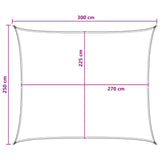 Telo Ombra 2,5 x 3 m HDPE Rettangolare Grigio chiaro e bianco