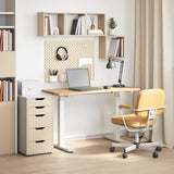 Scrivania con archiviazione Bianco e Naturale 120 x 60 cm