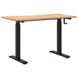 Scrivania Nero e naturale 120 x 60 cm Legno di Quercia Massello