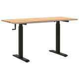 Scrivania Nero e naturale 140 x 60 cm Legno di Quercia Massello