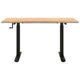 Scrivania Nero e naturale 140 x 60 cm Legno di Quercia Massello