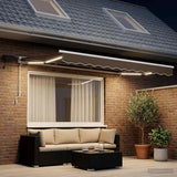 Cornice per Tenda Manuale con LED Tortora 3,5 x 2 m