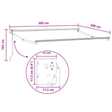 Tenda da Sole Sabbia 3 x 2 m Poliestere e Metallo