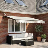 Tenda retrattile Grigio chiaro e bianco 350 x 250 cm Poliestere