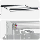 Tenda retrattile Grigio chiaro e bianco 350 x 250 cm