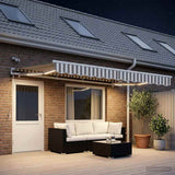 Tenda retrattile Grigio chiaro e bianco 500  300 cm Poliestere