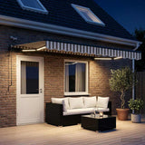 Tenda retrattile Grigio chiaro e bianco 600  300 cm Poliestere