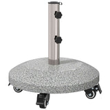 Base per Ombrello in Granito con Ruote per Pali da 4-5 cm