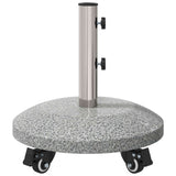 Base per Ombrello in Granito con Ruote per Pali da 4-5 cm
