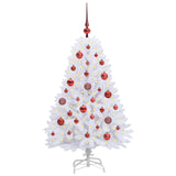 Albero di Natale Artificiale con Rami Pieghevoli Bianco 120 cm