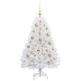 Albero di Natale Artificiale con Rami Pieghevoli Bianco 120 cm