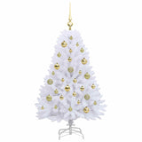 Albero di Natale Artificiale con Rami Pieghevoli Bianco 120 cm