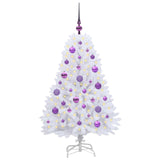 Albero di Natale Artificiale con Rami Pieghevoli Bianco 120 cm