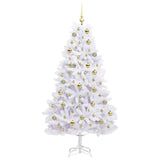 Albero di Natale Artificiale con Rami Pieghevoli Bianco 180 cm