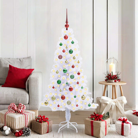 Albero di Natale artificiale Bianco 150 cm PVC e Acciaio