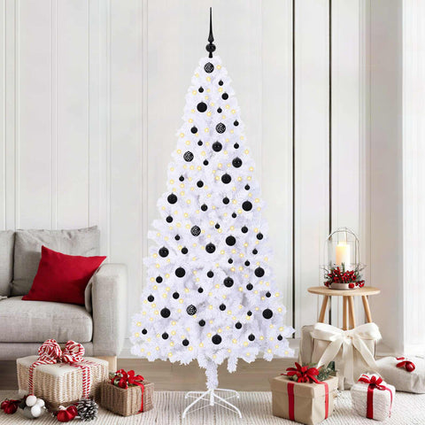 Albero di Natale artificiale Bianco 210 cm PVC e Acciaio