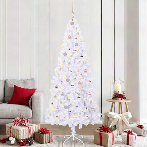 Albero di Natale artificiale Bianco 210 cm PVC e Acciaio
