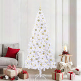 Albero di Natale artificiale Bianco 210 cm PVC e Acciaio