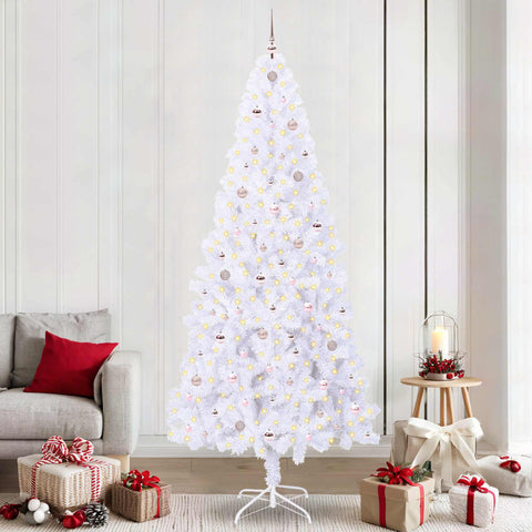 Albero di Natale artificiale Bianco 240 cm PVC e Acciaio