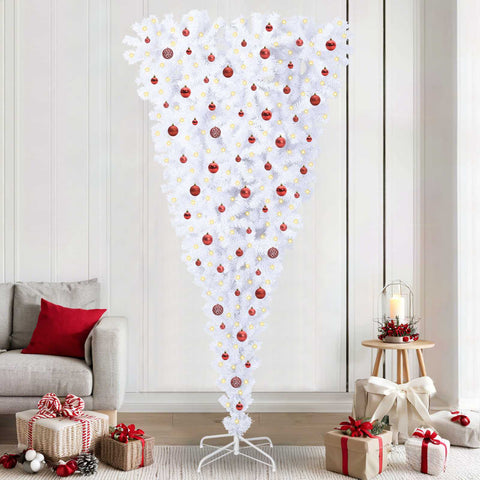 Albero di Natale artificiale Bianco 240 cm PVC e Acciaio