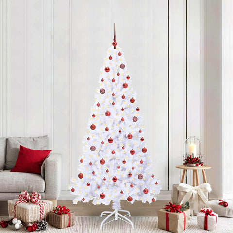 Albero di Natale artificiale Bianco 210 cm PVC e Acciaio