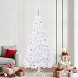 Albero di Natale artificiale Bianco 210 cm PVC e Acciaio