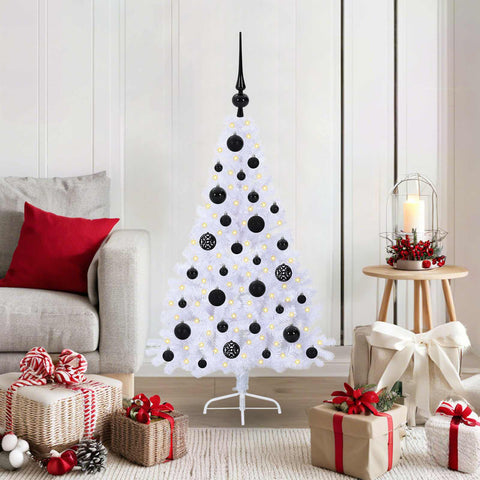Albero di Natale artificiale Bianco 120 cm PVC e Acciaio