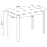 VidaXL Tavolo da pranzo EKAI Nero 112 x 70 x 76,5 cm