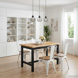 VidaXL Tavolo Alto EKAI Nero 112 x 70 x 91 cm Legno Massello di Pino