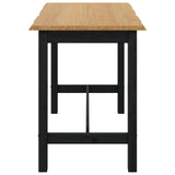 VidaXL Tavolo Alto EKAI Nero 112 x 70 x 91 cm Legno Massello di Pino