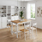 VidaXL Tavolo Alto EKAI Bianco 112 x 70 x 91 cm Legno Massello di Pino