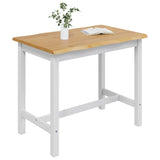 VidaXL Tavolo Alto EKAI Bianco 112 x 70 x 91 cm Legno Massello di Pino