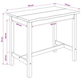 VidaXL Tavolo Alto EKAI Bianco 112 x 70 x 91 cm Legno Massello di Pino