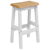 VidaXL Sgabello da Bar Alto EKAI 2 pcs Bianco 40 x 29 x 63 cm
