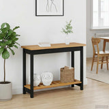 VidaXL Tavolo consolle con lo scaffale EKAI Nero 112 x 35 x 76 cm