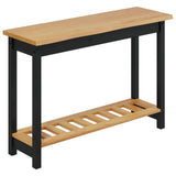 VidaXL Tavolo consolle con lo scaffale EKAI Nero 112 x 35 x 76 cm