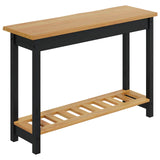 VidaXL Tavolo consolle con lo scaffale EKAI Nero 112 x 35 x 76 cm
