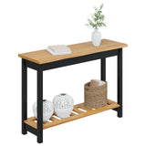 VidaXL Tavolo consolle con lo scaffale EKAI Nero 112 x 35 x 76 cm
