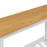 VidaXL Tavolo consolle con lo scaffale EKAI Bianco 112 x 35 x 76 cm