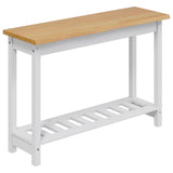 VidaXL Tavolo consolle con lo scaffale EKAI Bianco 112 x 35 x 76 cm