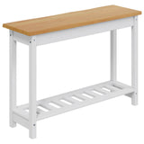 VidaXL Tavolo consolle con lo scaffale EKAI Bianco 112 x 35 x 76 cm