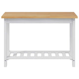 VidaXL Tavolo consolle con lo scaffale EKAI Bianco 112 x 35 x 76 cm