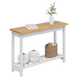 VidaXL Tavolo consolle con lo scaffale EKAI Bianco 112 x 35 x 76 cm